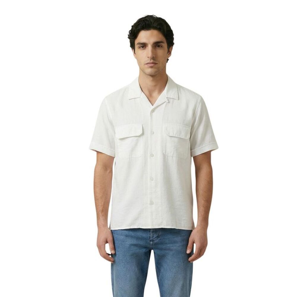 Antony Morato Beige Viscose Shortsleeve Men's Shirt